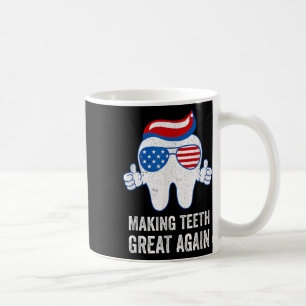 Caneca De Café Bandeira Americana Dental Fazendo Dentes Ótimos No