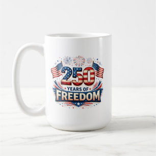 Caneca De Café Bandeira Americana Design EUA 250 Anos De Liberdad