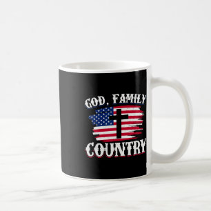 Caneca De Café Bandeira Americana Deus Família País Cruz Cristã P