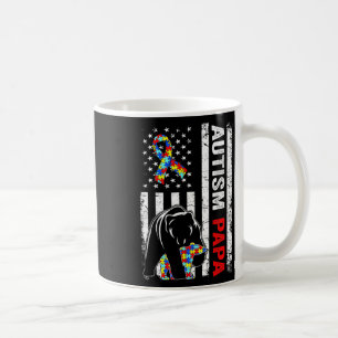 Caneca De Café Bandeira Americana Distorcida Autismo Papai Urso C