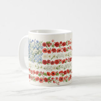 Caneca De Café Bandeira Americana em Aquarela Personalizada e Lin