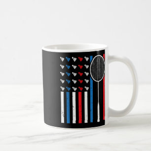 Caneca De Café Bandeira Americana Engraçada Com Shuttles Badminto