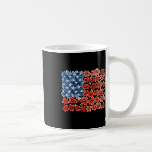 Caneca De Café Bandeira Americana Flor Retro Usa Patriótica 4 De