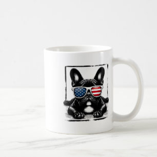 Caneca De Café Bandeira Americana Funny French Buldog 4 De Julho