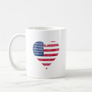 Caneca De Café Bandeira americana no coração