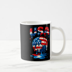 Caneca De Café Bandeira Americana No Futebol Ll Estilo Gotejament