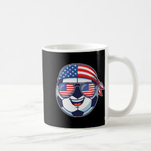 Caneca De Café Bandeira Americana No Futebol Ll Usando Óculos De 