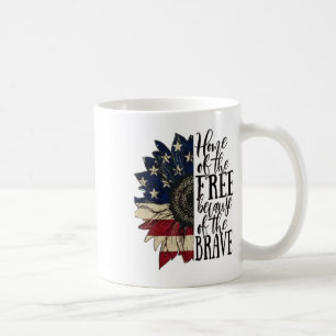Caneca De Café Bandeira Americana Patriota Lar Dos Livres Porque
