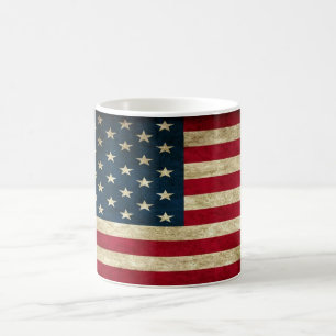 Caneca De Café Bandeira Americana Patriota Vintage