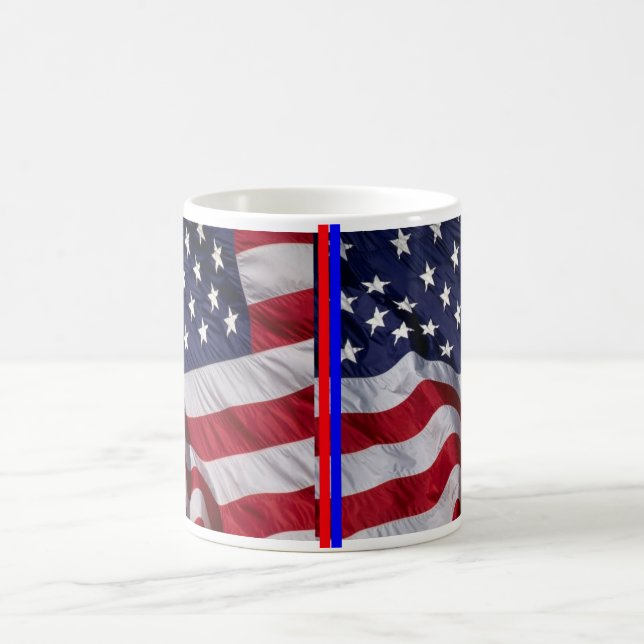 Caneca De Café Bandeira Americana Patriótica Mug (Centro)