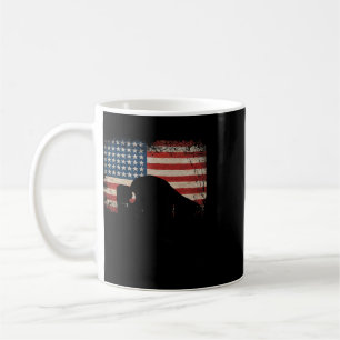 Caneca De Café Bandeira Americana Patriótica Usa Búfalo Bison 4 D