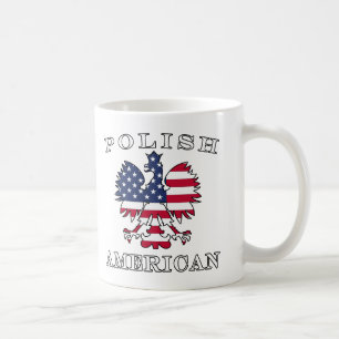 Caneca De Café Bandeira americana polonesa Eagle