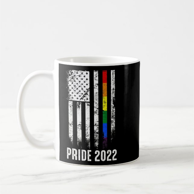 Caneca De Café Bandeira Americana Rainbow Usa Gay Lgbtq Lgbt Prid (Esquerda)