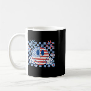 Caneca De Café Bandeira Americana Rosto Sorridente Groovy 4 De Ju