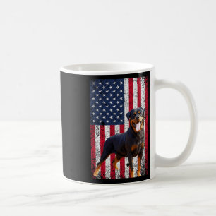 Caneca De Café Bandeira Americana Rottweiler Cachorro Voou Engraç