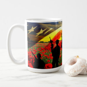 Caneca De Café Bandeira Americana Soldado Americana Em Honra