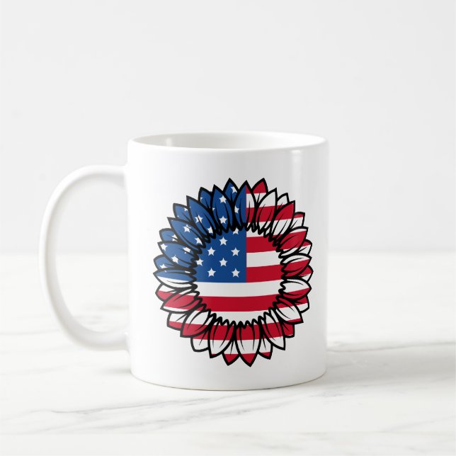 Caneca De Café Bandeira Americana Sunflower-32222 (Esquerda)
