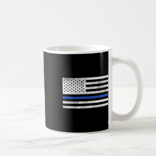 Caneca De Café Bandeira Americana Thin Blue Line Defenda Polícia