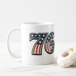 Caneca De Café Bandeira Americana Vintage 1776 Número 76 Patrióti