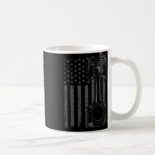 Caneca De Café Bandeira Americana Vintage Pistão Carro de Músculo