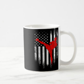 Caneca De Café Bandeira Americana Vintage Usa Lutador de Mma Kick