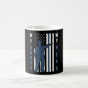 Caneca De Café Bandeira Azul Limpa Minha Pai Minha Polícia Heró