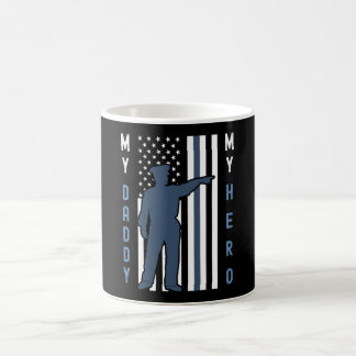 Caneca De Café Bandeira Azul Limpa Minha Pai Minha Polícia Herói