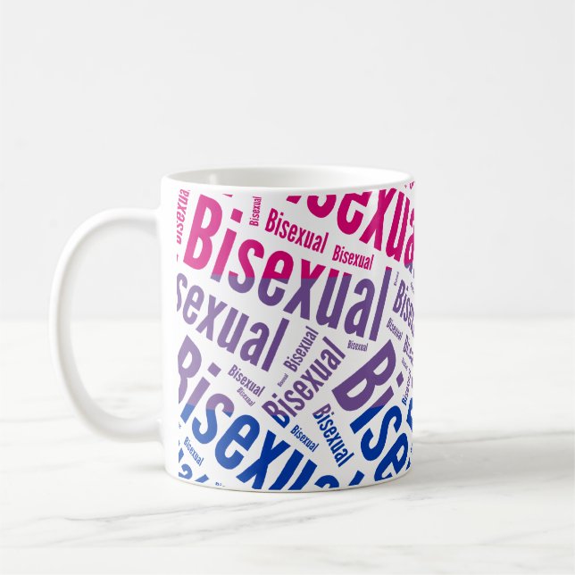 CANECA DE CAFÉ BANDEIRA BISSEXUAL DO TESTE PADRÃO DA PALAVRA - (Esquerda)