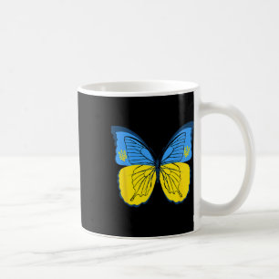 Caneca De Café Bandeira Borboleta Ucraniana Da Ucrânia Com Triden