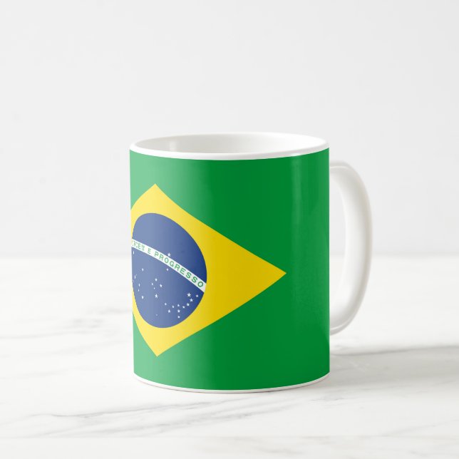 Caneca De Café Bandeira Brasileira (Frente Esquerda)