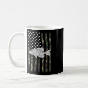 Caneca De Café Bandeira Camuflada de Pesca de Crappie (atrás)