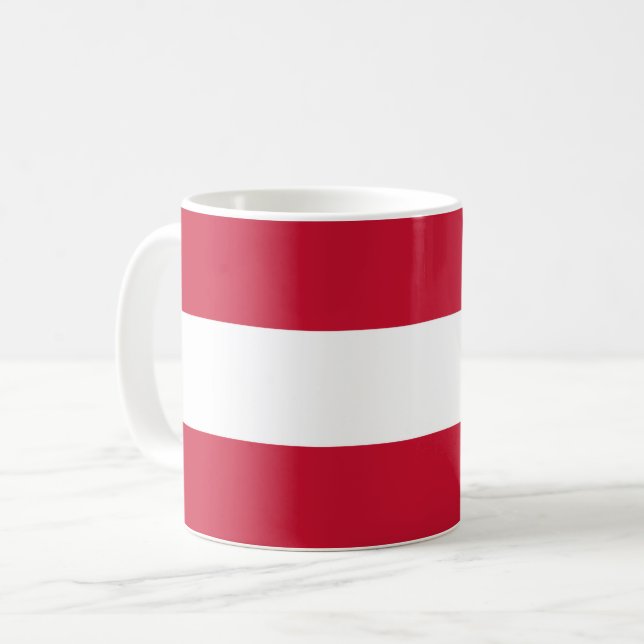 Caneca De Café Bandeira Cerâmica, Áustria (Frente Esquerda)