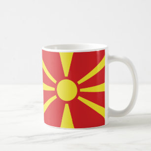 Caneca De Café Bandeira Cerâmica da Macedônia do Norte