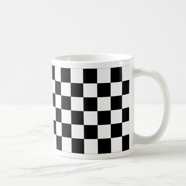 Caneca De Café Bandeira Checkered preto e branco da auto (Direita)