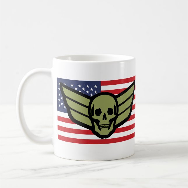 Caneca De Café Bandeira Crachá Americana do Aviador (Esquerda)
