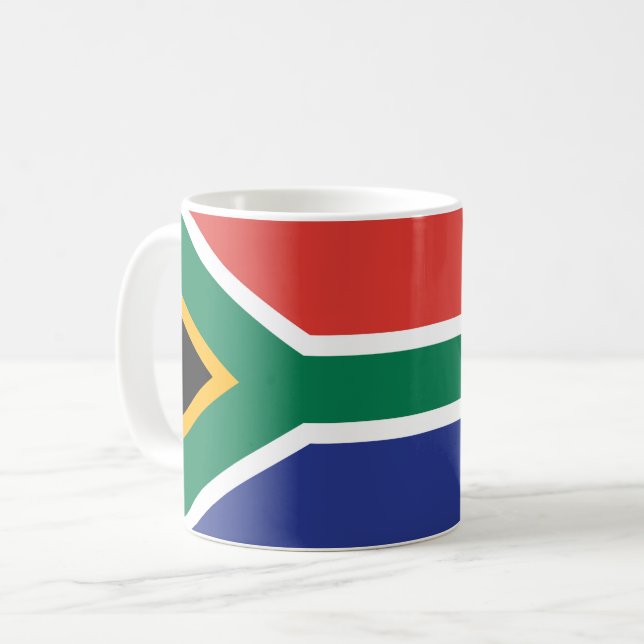 Caneca De Café Bandeira da África do Sul (Frente Esquerda)