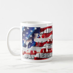 Caneca De Café Bandeira da América Deus abençoe Patriótica