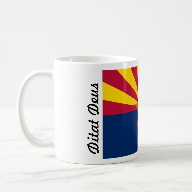Caneca De Café Bandeira da Arizona Ditat Deus Enriquece Mug (Esquerda)