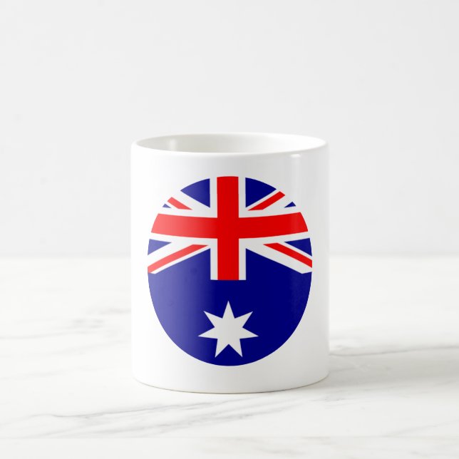 Caneca De Café Bandeira da Austrália - Circular o Zazzle do MUSEU (Centro)