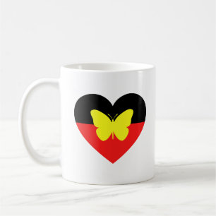 Caneca De Café Bandeira da Borboleta Aborígene