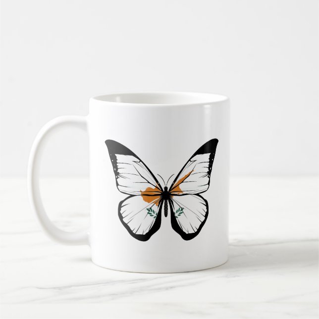 Caneca De Café Bandeira da Borboleta de Chipre (Esquerda)