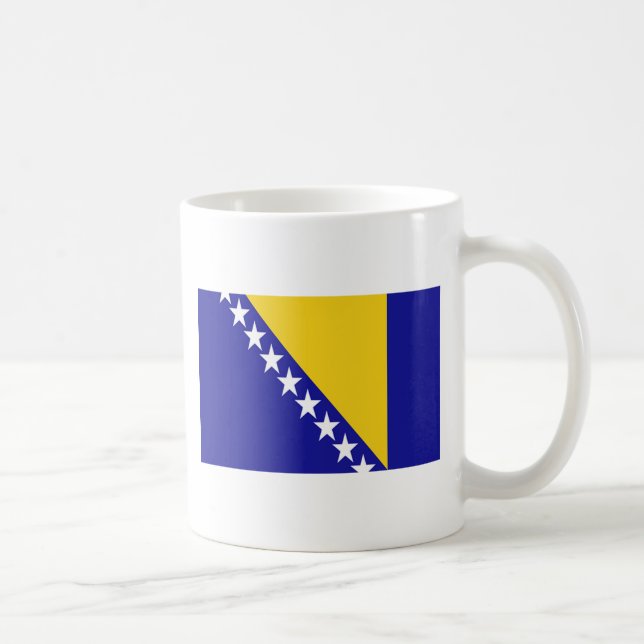 Caneca De Café Bandeira da Bósnia e Herzegovina (Direita)