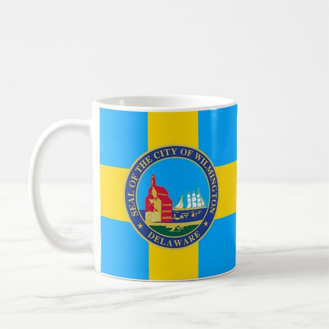 Caneca De Café Bandeira da cidade de Wilmington, Delaware (Esquerda)