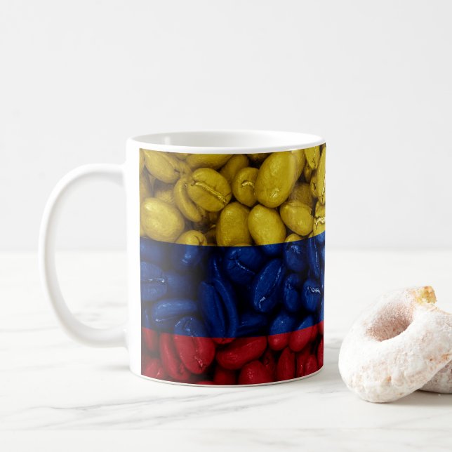 Caneca De Café Bandeira da Colômbia com café (Com Donut)