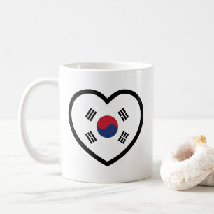 Caneca De Café Bandeira da Coreia do Sul Coração