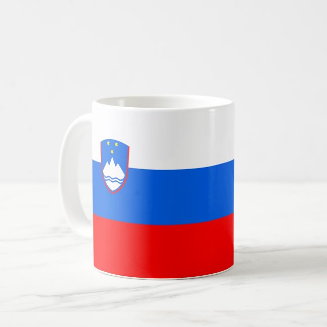 Caneca De Café Bandeira da Eslovênia (Frente Esquerda)