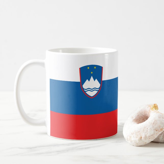Caneca De Café Bandeira da Eslovênia (Com Donut)