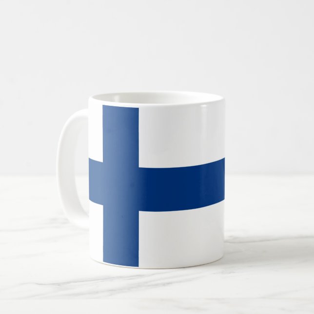 Caneca De Café Bandeira da Finlândia (Frente Esquerda)