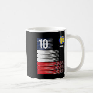 Caneca De Café Bandeira da França Número 10 Futebol Francês Homen