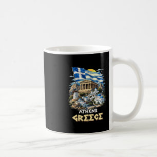 Caneca De Café Bandeira da Grécia Atenas Lembrança de Atenas Viag